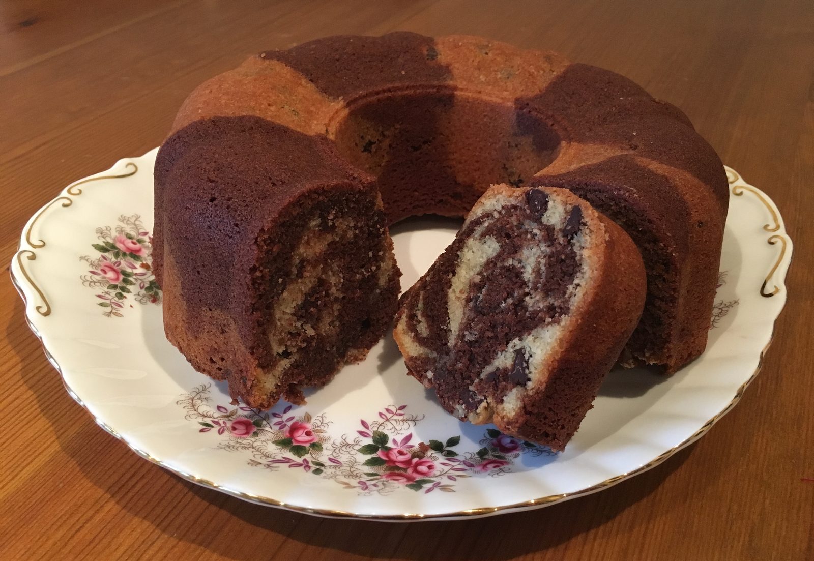 Chocolate & Almond Marbled Bundt Cake