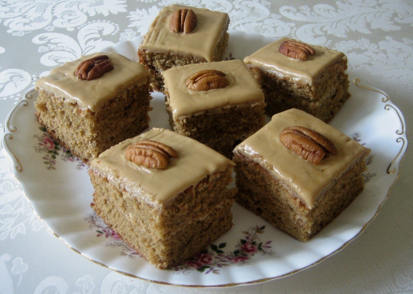 Golden Coffee Cake with coffee fudge frosting (and a coffee buttercream filling)