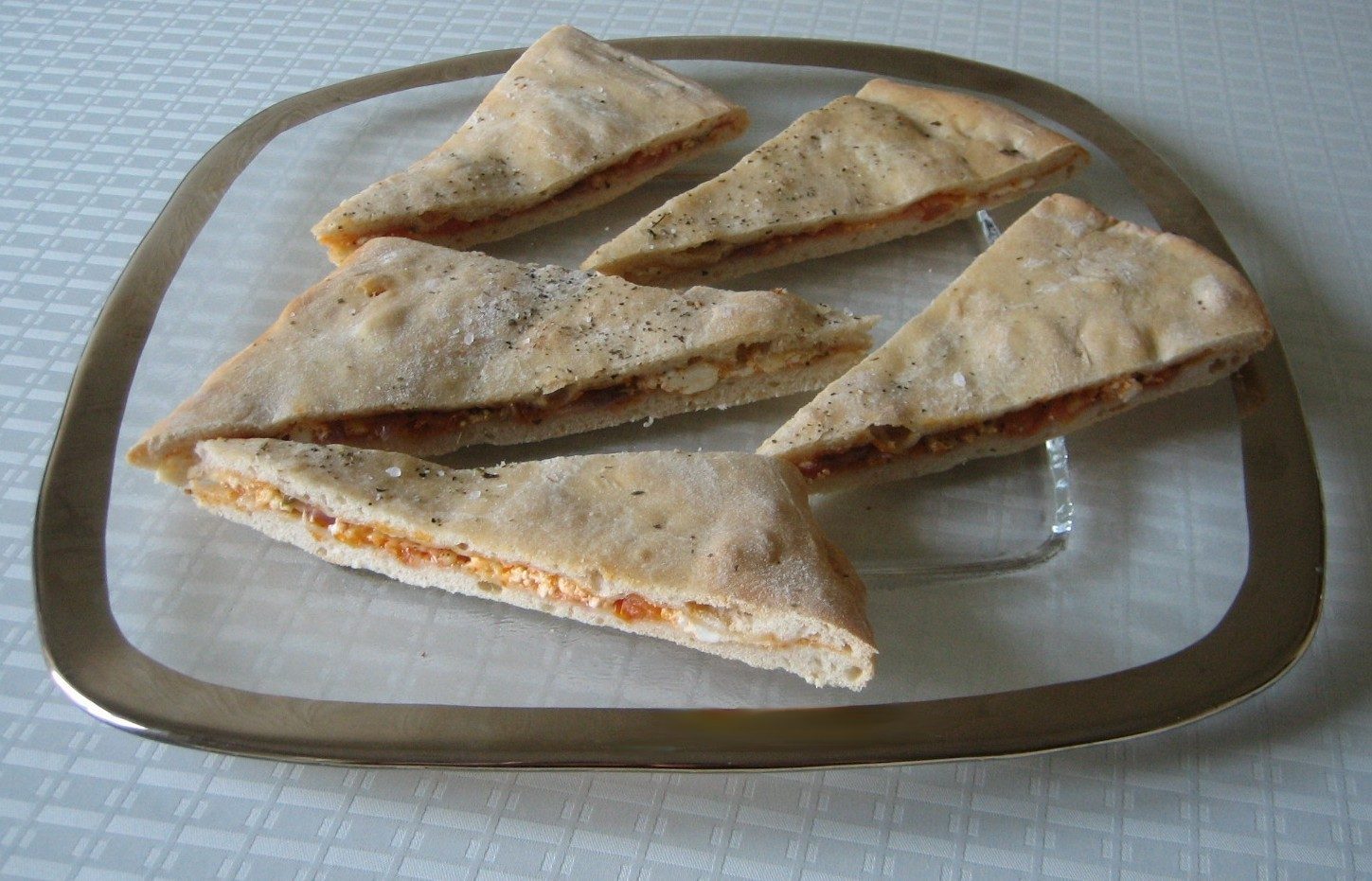 Pizza Stuffed with Cheese, Tomato & Onion