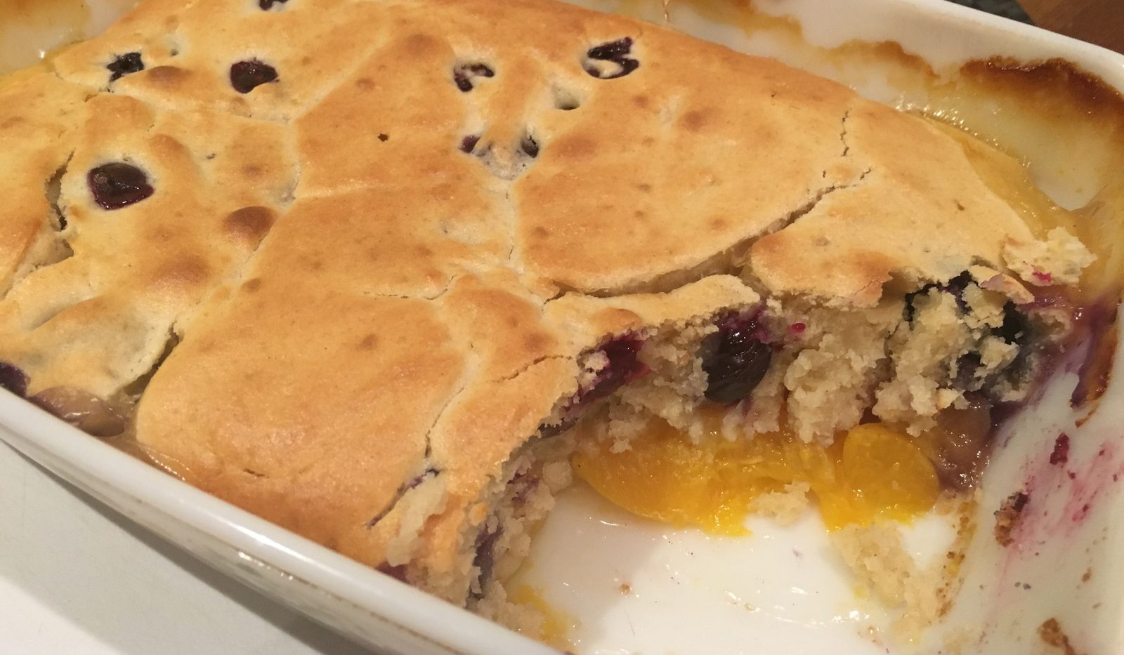 Peach and Blueberry Cobbler