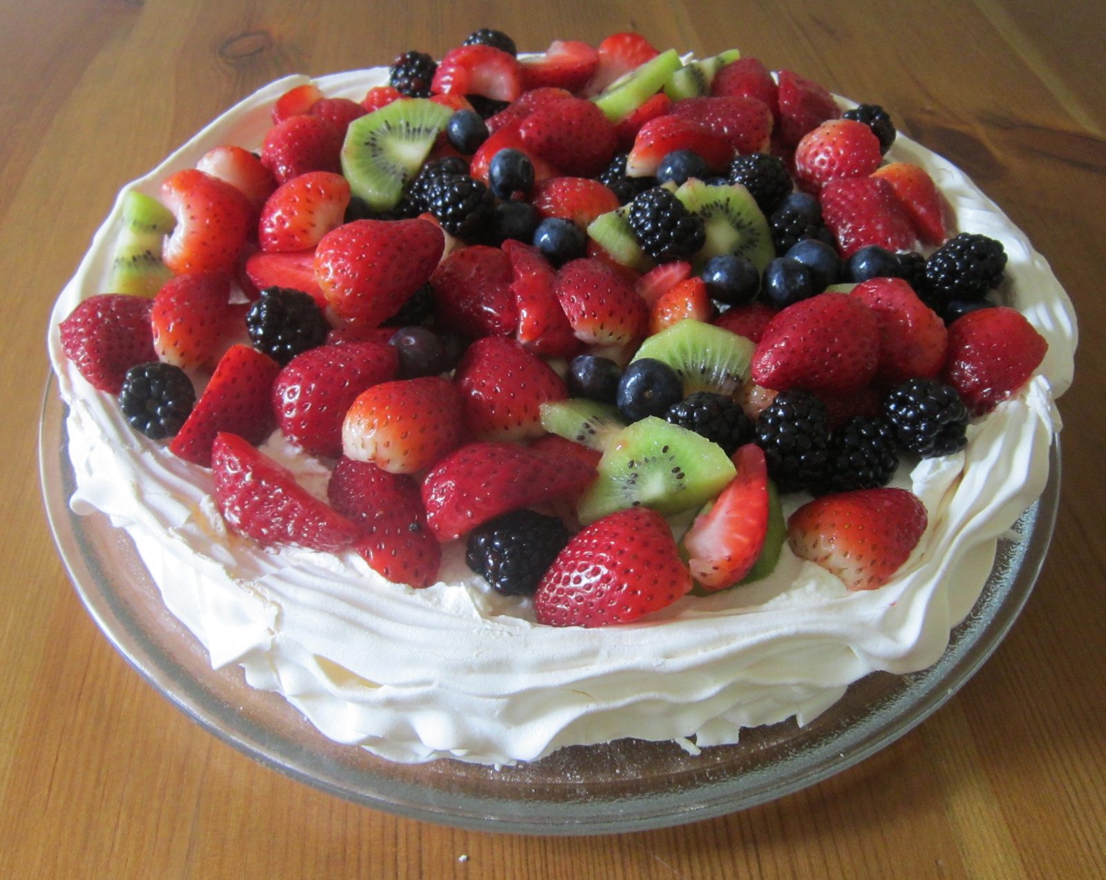 Summer Fruits Pavlova with a Red Berry Coulis