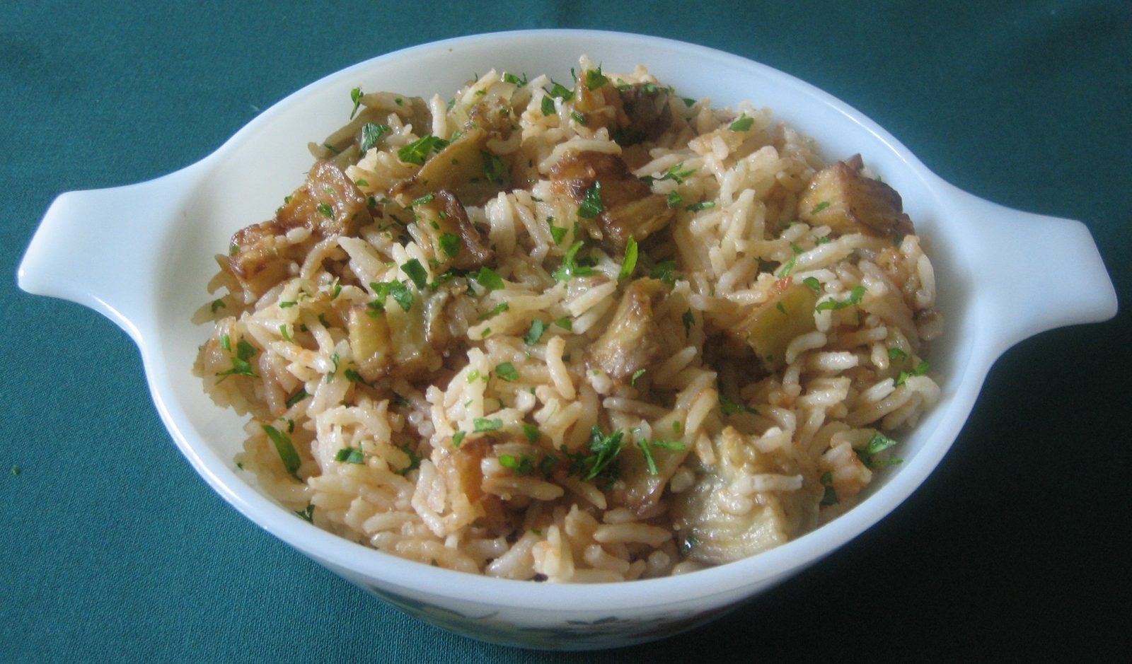 Aubergine Rice with Tomato (Patlıcanlı Pilav)