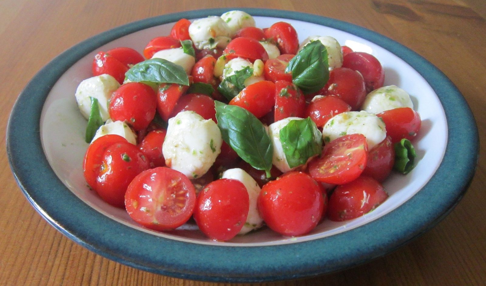 Cherry Tomato & Mozzarella Salad with a Basil Dressing