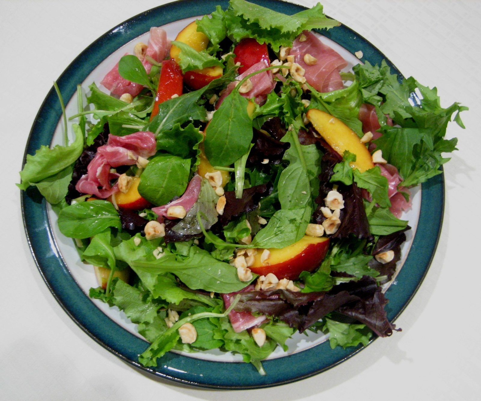 Nectarine, Parma Ham and Rocket Salad with a Pomegranate Molasses Dressing