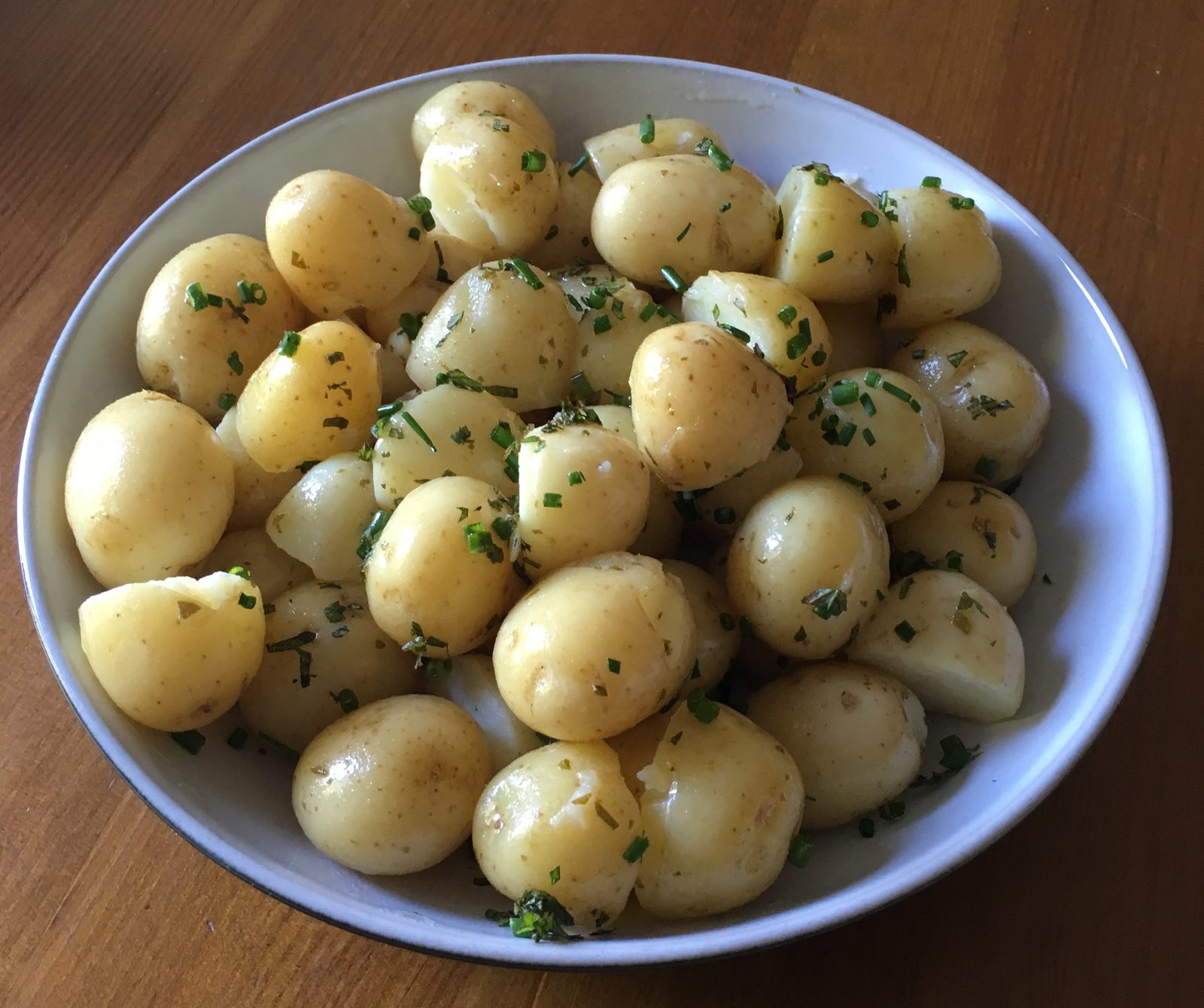 Warm Potato Salad with mint and chives
